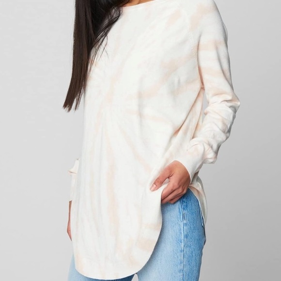 (A54) BLANK NYC Peach & White Tie Dye Long Sleeve Sweater, Size Small, NWT $98 - Picture 3 of 13